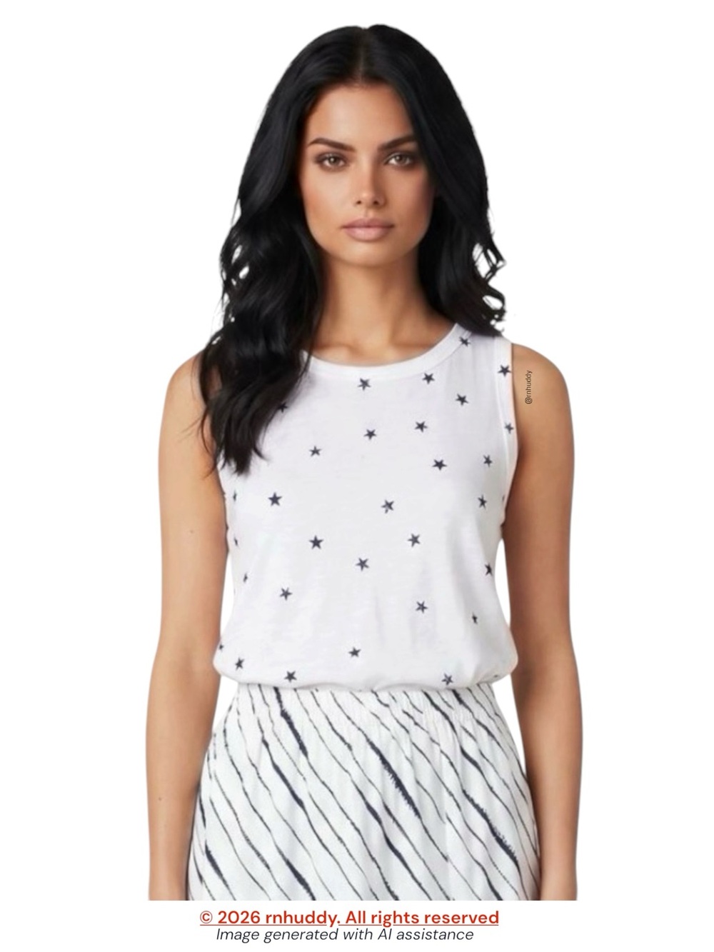Current/Elliott size 0 (XS) navy white cotton The Muscle Tee